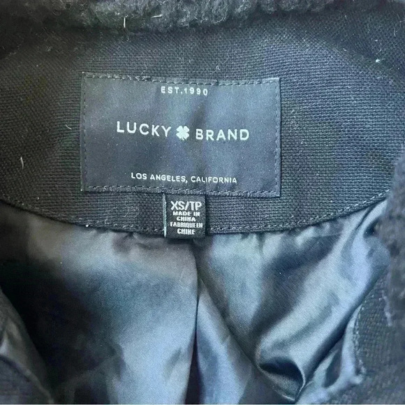 - Lucky Brand Black Sherpa Trucker Coat Jacket Size XS - Picture 7 of 7